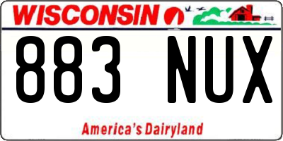 WI license plate 883NUX