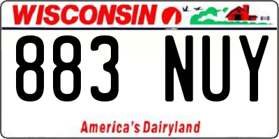 WI license plate 883NUY