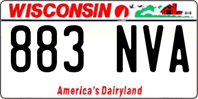 WI license plate 883NVA