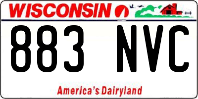 WI license plate 883NVC