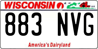 WI license plate 883NVG