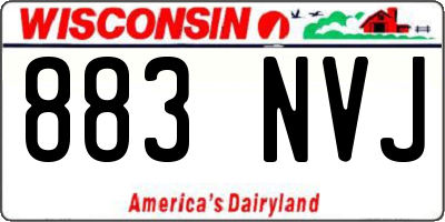 WI license plate 883NVJ
