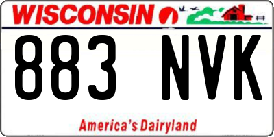 WI license plate 883NVK