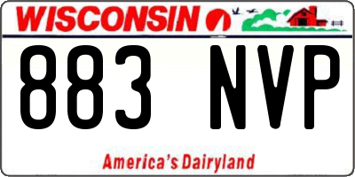 WI license plate 883NVP