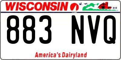WI license plate 883NVQ
