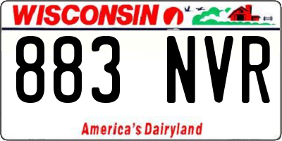 WI license plate 883NVR