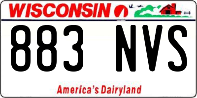 WI license plate 883NVS