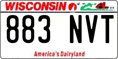 WI license plate 883NVT