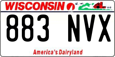 WI license plate 883NVX