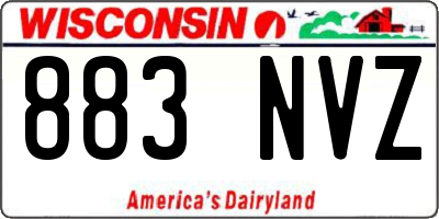 WI license plate 883NVZ