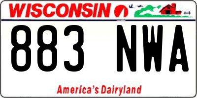WI license plate 883NWA
