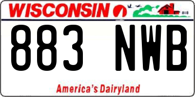 WI license plate 883NWB