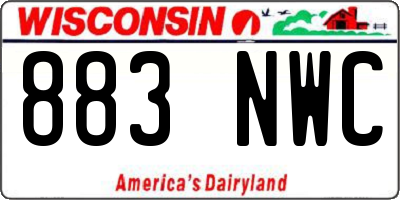 WI license plate 883NWC