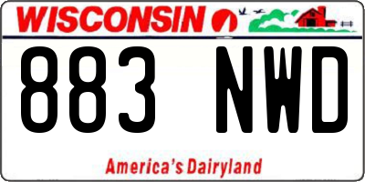 WI license plate 883NWD