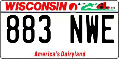 WI license plate 883NWE