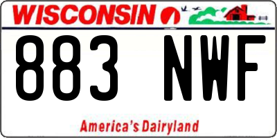 WI license plate 883NWF