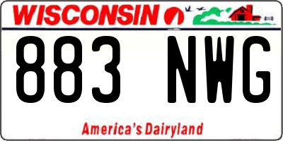 WI license plate 883NWG