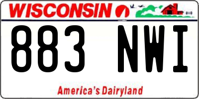 WI license plate 883NWI