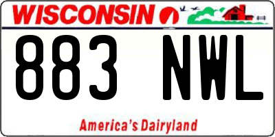 WI license plate 883NWL