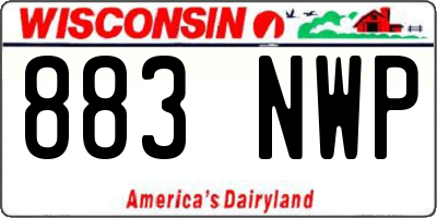 WI license plate 883NWP
