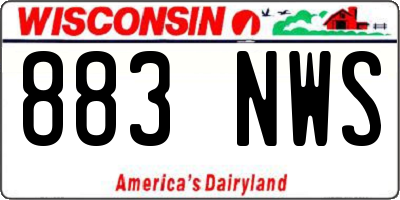 WI license plate 883NWS