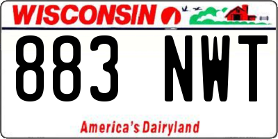 WI license plate 883NWT