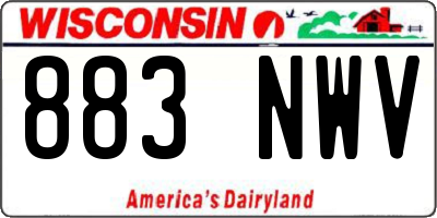 WI license plate 883NWV