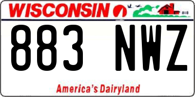 WI license plate 883NWZ