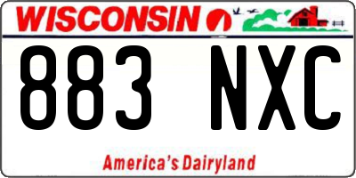 WI license plate 883NXC
