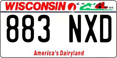 WI license plate 883NXD