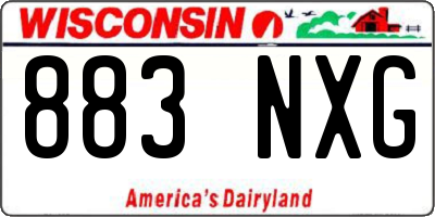 WI license plate 883NXG