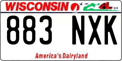 WI license plate 883NXK
