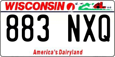 WI license plate 883NXQ