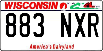WI license plate 883NXR