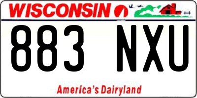 WI license plate 883NXU