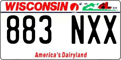 WI license plate 883NXX