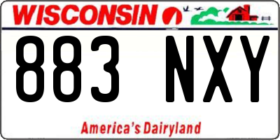 WI license plate 883NXY