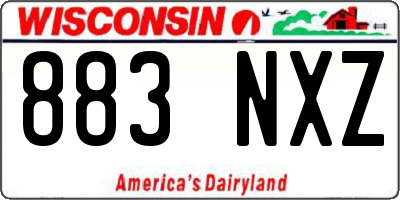 WI license plate 883NXZ