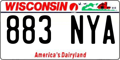WI license plate 883NYA