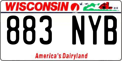 WI license plate 883NYB