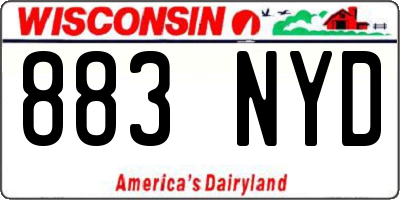 WI license plate 883NYD