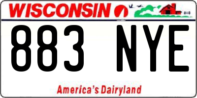 WI license plate 883NYE