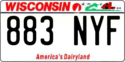WI license plate 883NYF