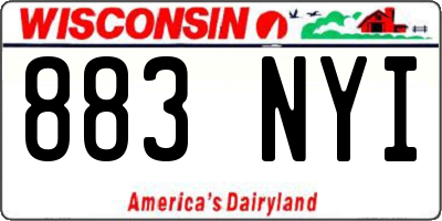 WI license plate 883NYI