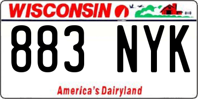 WI license plate 883NYK