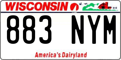 WI license plate 883NYM