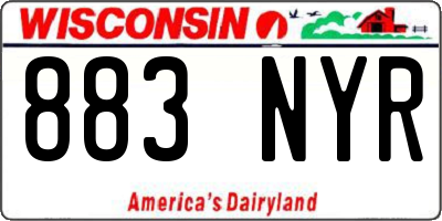 WI license plate 883NYR