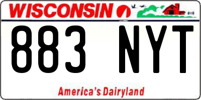 WI license plate 883NYT