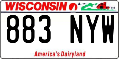 WI license plate 883NYW