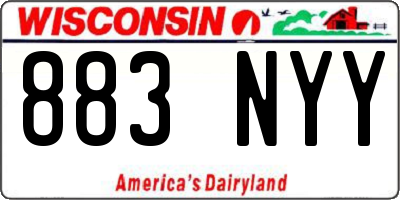 WI license plate 883NYY